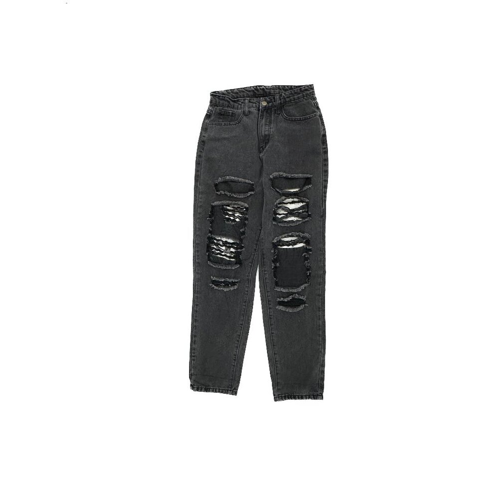 Shein Straight Distressed Women's size XS Blackโ Denim jeans